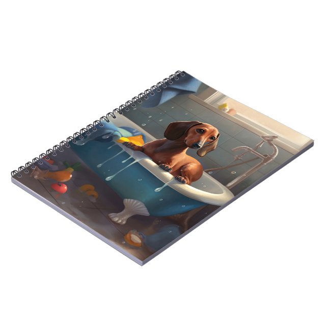 Carnet Amusement du dachshund au bain  (Côté gauche)