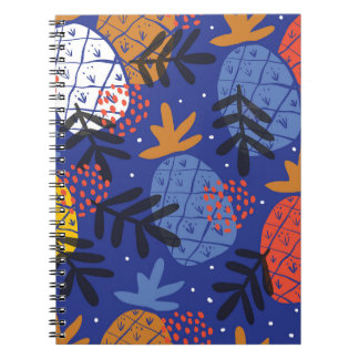 Carnet Ananas Abstrait Feuille Vintage Motif