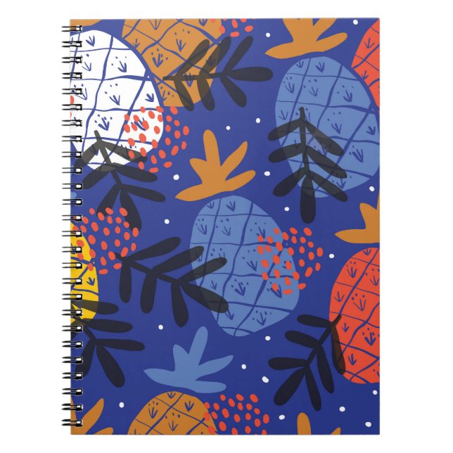 Carnet Ananas Abstrait Feuille Vintage Motif (Devant)