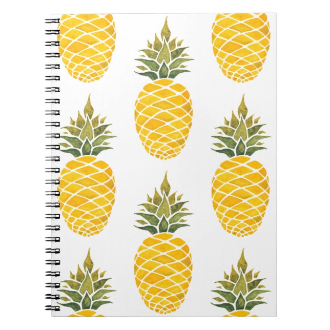 Carnet Ananas. Aquarelle peinture à la main w (Devant)