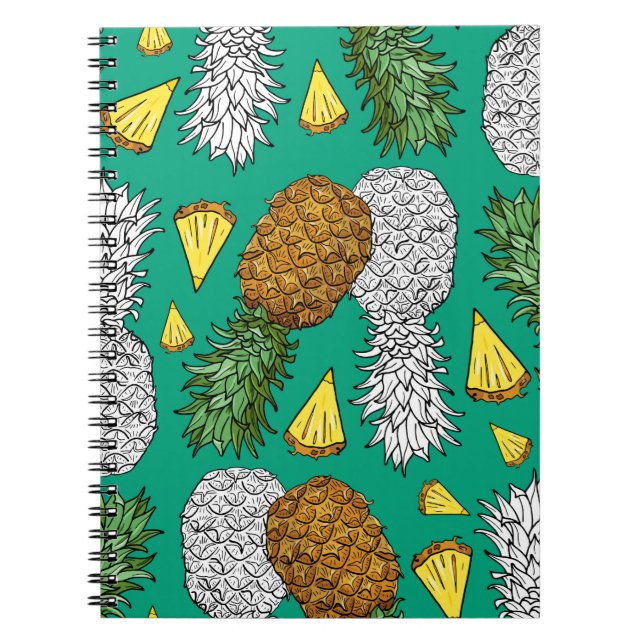 Carnet Ananas aux feuilles, petits morceaux. Pat sans joi (Devant)