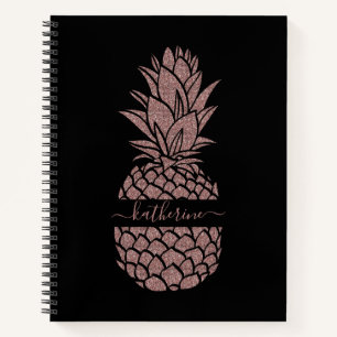 Carnet Ananas Chic Black Blush Rose Rose Parties scintill