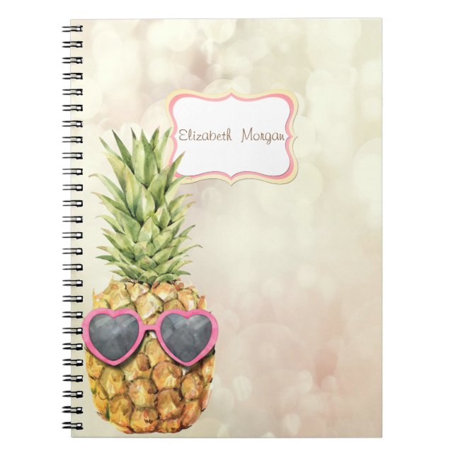 Carnet Ananas cool, Bokeh (Devant)