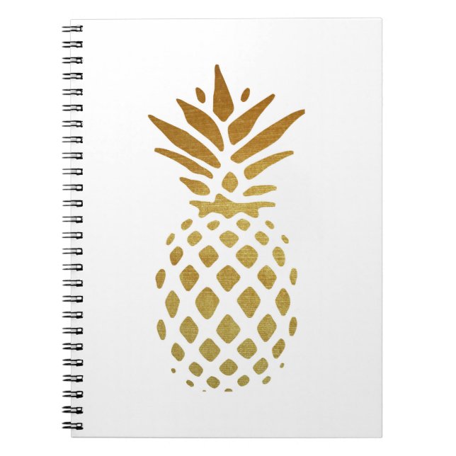 Carnet Ananas d'or, fruit en or (Devant)
