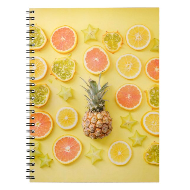 Carnet Ananas entouré d'agrumes (Devant)