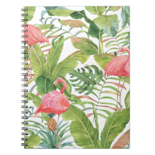 Carnet Ananas Flamant rose tropical : Motif à main