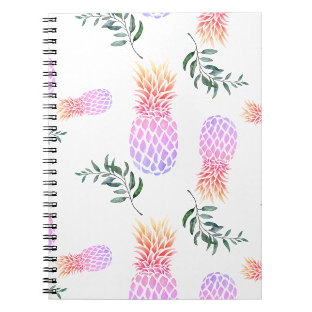 CARNET ANANAS ROSE ET ORANGE (Devant)