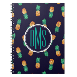 Carnet Ananas sur le monogramme de la marine  
