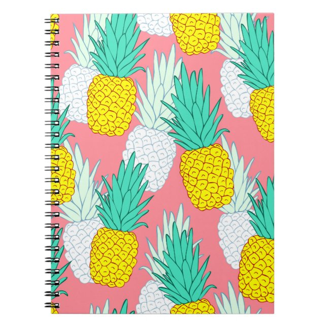 Carnet Ananas Tropical : Rouge Cartoon Chic. (Devant)