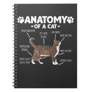 Carnet Anatomie amusante d'un chat Cute Kitty Lover propr