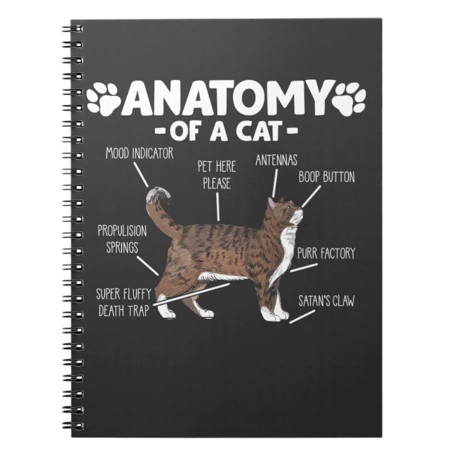 Carnet Anatomie amusante d'un chat Cute Kitty Lover propr (Devant)