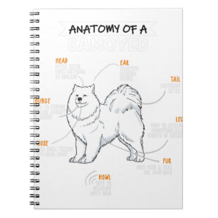 Carnet Anatomie D'Un Chien Samoyé Drôle Chien Amusant Don