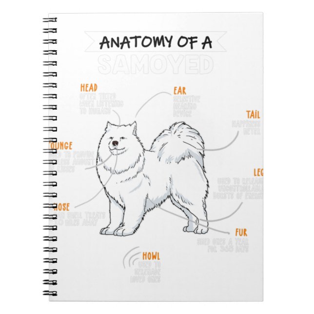Carnet Anatomie D'Un Chien Samoyé Drôle Chien Amusant Don (Devant)