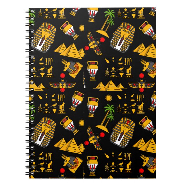 Carnet Ancien Motif égyptien Hiéroglyphique Arrière - pla (Devant)