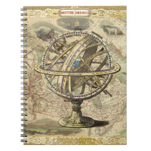 Carnet Ancienne carte boussole de l'Amérique britannique