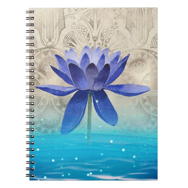 Carnet Ancienne Egypte Styled Magic Blue Lotus Flower (Devant)