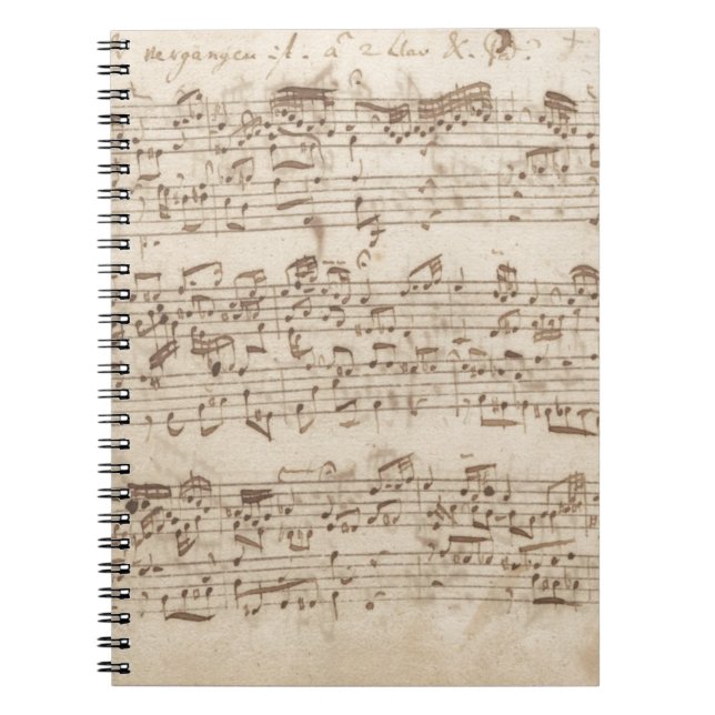 Carnet Anciennes Notes de Musique - Partition de Bach (Devant)