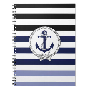 Carnet Ancrage bleu marine marine/noeud marine/bande noir