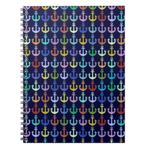 Carnet ancre colorée design marine motif