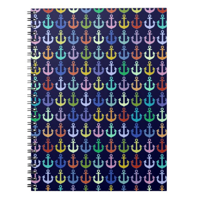 Carnet ancre colorée design marine motif (Devant)