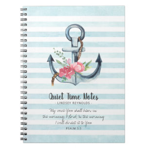 Carnet Ancre de monogramme floral élégant pour le temps c