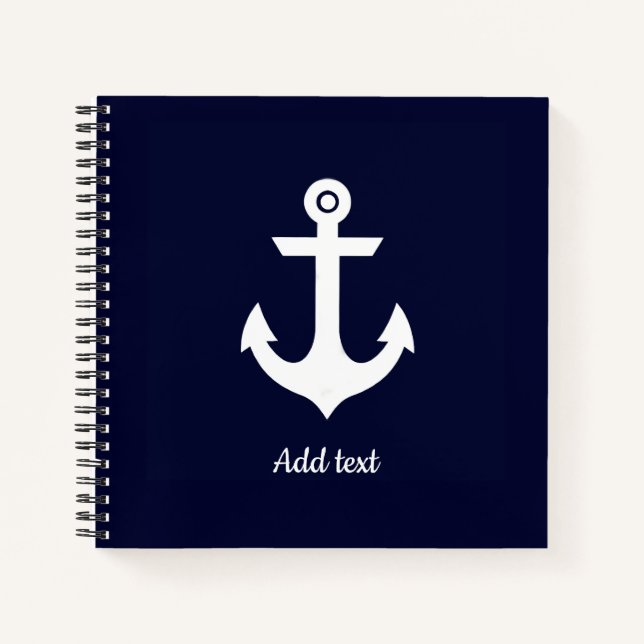 Carnet Ancre de navigation marine blanche (Devant)