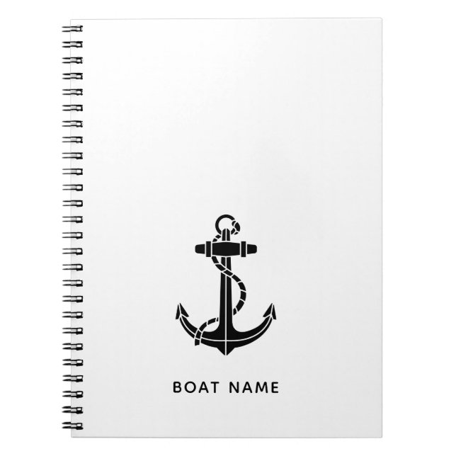 Carnet Ancre nautique Nom du bateau Capitaine Custom (Devant)