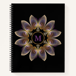 Carnet Ange Abstraite ailes Mandala Monogramme fractal