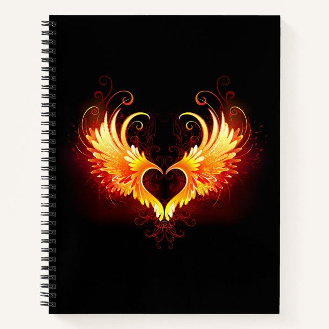 Carnet Angel Fire Heart with Wings (Devant)