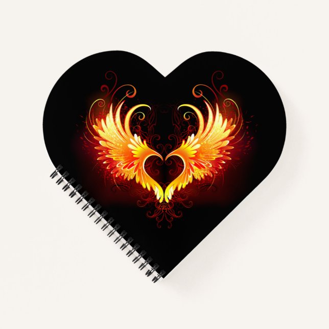 Carnet Angel Fire Heart with Wings (Devant)