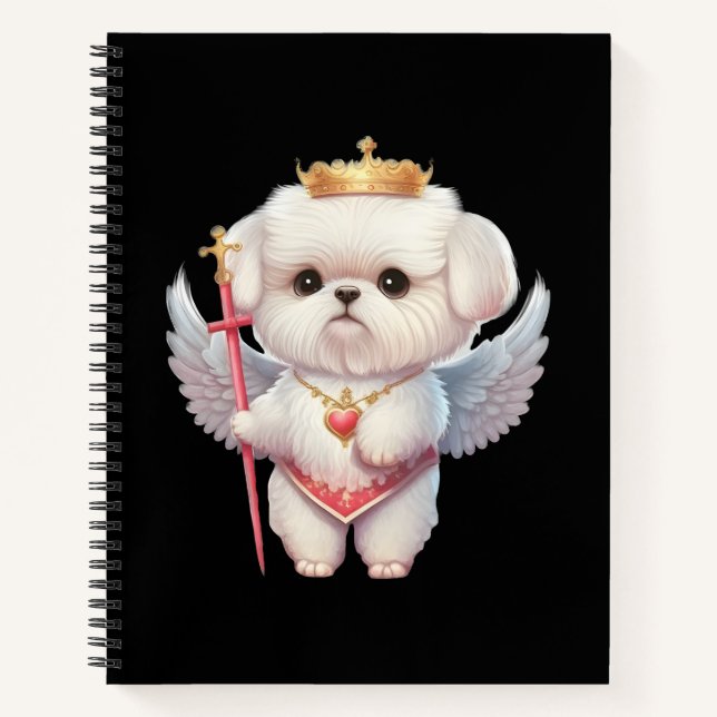 Carnet Angel Maltese Chiot, Maltes amoureux de les chiens (Devant)