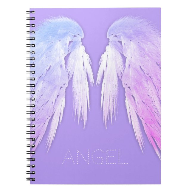 Carnet ANGEL WINGS Fairy Purple Nom personnalisé (Devant)