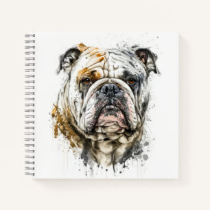 Carnet Anglais Bulldog Portrait Animal Peinture Faune