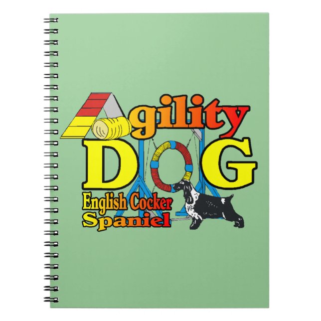 Carnet Anglais Cocker Spaniel Agilité (Devant)