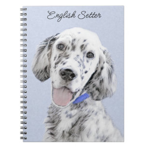 Carnet Anglais Setter Blue Belton Peinture Chien Art