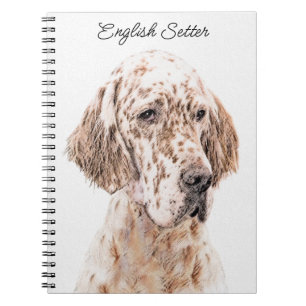 Carnet Anglais Setter Orange Belton Peinture Chien Art