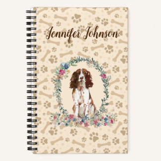 Carnet Anglais Springer Spaniel Chien Empreinte de patte