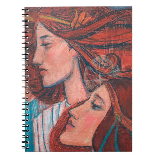 Carnet Angles Art Nouveau Gingembre Auburn Red Hair Femme (Devant)
