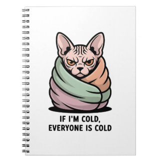 Carnet Angry Sphynx Cat Cold Humor Cartoon Art