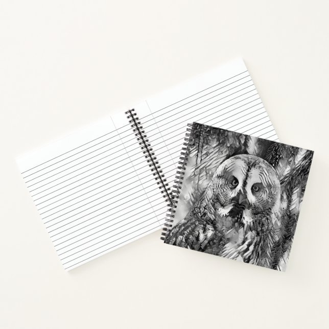 Carnet AnimalArtBW_Owl_001 (Intérieur)