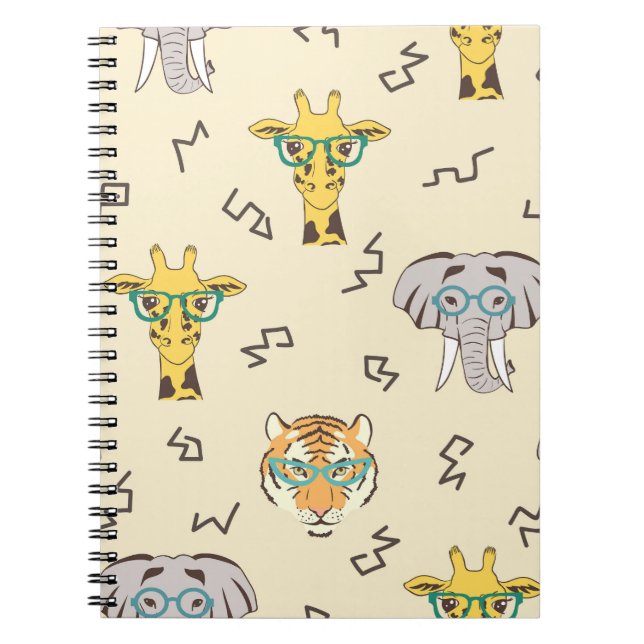Carnet Animaux africains : motif transparent mignon (Devant)