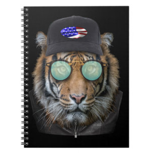 Carnet Animaux amusants habillés Funny Bengal Tiger