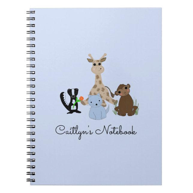 Carnet Animaux Charmants Personnalisés (Devant)