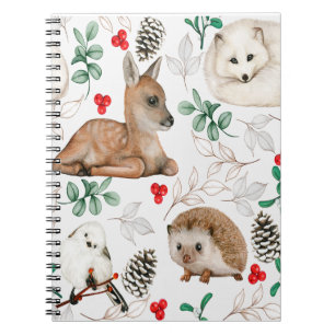 Carnet Animaux de bois motif de Noël Nordic