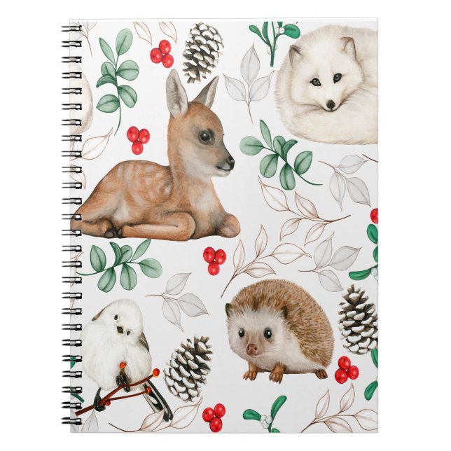 Carnet Animaux de bois motif de Noël Nordic (Devant)