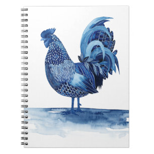 Carnet Animaux de ferme de bleu de cobalt - coq