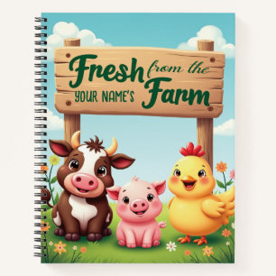 Carnet Animaux de ferme mignons sous l'enseigne de la fer