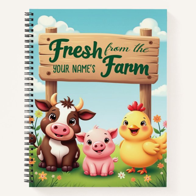 Carnet Animaux de ferme mignons sous l'enseigne de la fer (Devant)