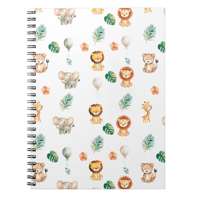 Carnet Animaux de jungle Boho mignons (Devant)