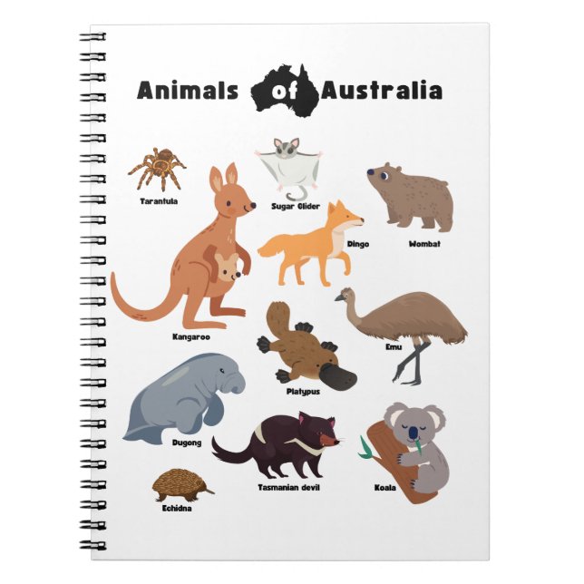 Carnet Animaux de l'Australie faune australienne (Devant)
